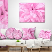 Designart floare roz abstractă cu petale-pernă florală - 12x20