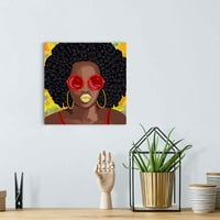 GreatBIGCanvas Afro moda 1 de Marcus Prime negru portocaliu 12 în. W 12 în. H Unframed Canvas Art Print Agățat Hardware Inclus