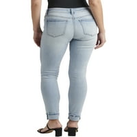 Silver Jeans Co. Blugi Skinny Suki Mid Rise pentru femei, dimensiuni talie 24-36