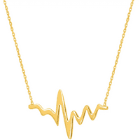 14k aur galben adj. 16-18 D C cablu colier Heartbeat-femei