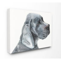 Stupell Industries Great Dane câine animal de companie Gri acuarelă pictură pânză artă de perete de George Dyachenko