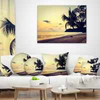 Designart Silhouette Coconut Tree - pernă de aruncare a peisajului marin-18x18