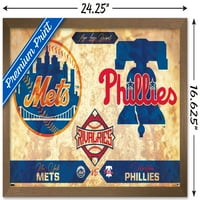 Rivalități-New York Mets vs Philadelphia Phillies afiș de perete, 14.725 22.375 încadrat