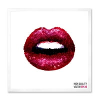 Designart 'Sexy Red Girl Lips' Imprimare Modernă De Artă Încadrată
