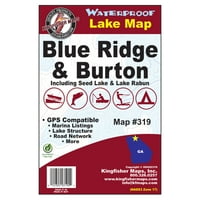 Hărți Kingfisher harta lacului impermeabil Blue Ridge & Burton Lakes Georgia, 24 36 0,2 lb