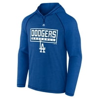 Fanaticii bărbați marca Royal Los Angeles Dodgers în jos linia Raglan pulover Hoodie