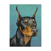 Marcă comercială Fine Art 'Dog Portrait Dobie' Canvas Art de Jill Sands