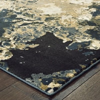Norine Contemporan Abstract Zona Covor, Bleumarin Aur 1, 6' 9'
