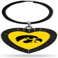 Iowa Hawkeyes NCAA stras inima colorate Breloc, negru, în lungime