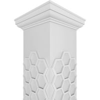 Ekena Millwork 12 W 9' h Craftsman clasic pătrat non-Conic Westmore Fretwork coloana w toscan Capital & toscan Base