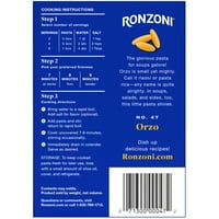 Ronzoni Orzo, oz, Non-OMG, paste în formă de orez pentru supe și salate
