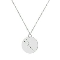 Anavia rotund Taur Zodiac semn colier constelație Zodiac din oțel inoxidabil argint pandantiv bijuterii cu cutie cadou
