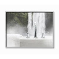 Stupell Industries Waterfall Bath Time Abstract baie fotografie încadrată artă de perete de Milli Villa, 11 14
