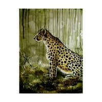 Marcă comercială Artă Plastică 'ghepard pe Verde' pânză artă de Cherie Roe Dirksen