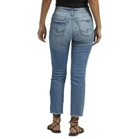 Silver Jeans Co. Femei Suki Mid Rise drept Leg Crop Jeans, talie dimensiuni 24-34