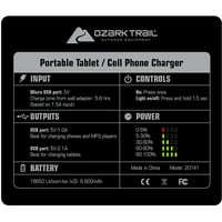 Ozark Trail portabil comprimat încărcător de telefon mobil cu LED-uri Indicator de baterie