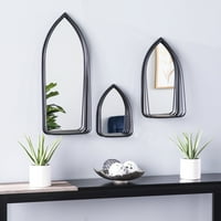 Oglinzi Decorative în stil contemporan Ciarin W rafturi-Set în finisaj negru