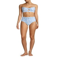 Juicy Couture femei 2 piese Bandeau costum de baie cu cataramă centura detaliu