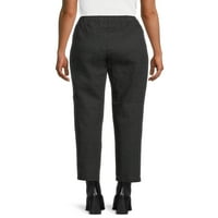 Pantaloni Stretch Pull on pentru femei RealSize cu două buzunare frontale, disponibili în Petite