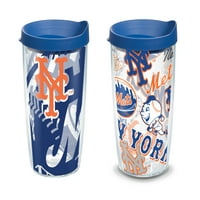 New York Mets oz peste tot și set autentic de pahare cu capace